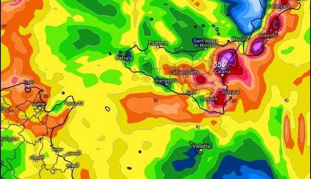 Maltempo in Sicilia orientale