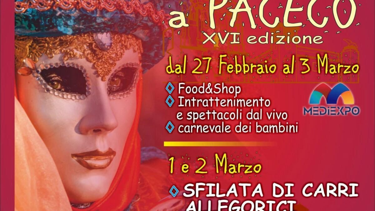 locandina carnevale paceco 2025