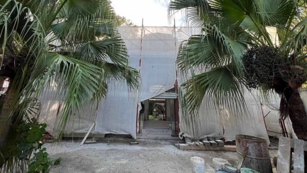 Lavori al padiglione liberty della Villa Margherita di Trapani