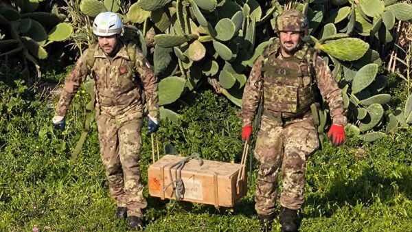 Operazioni di bonifica dell’ordigno bellico a Castellammare del Golfo, c.da Visicari