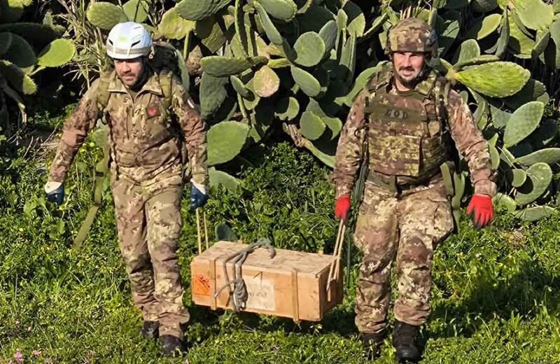 Operazioni di bonifica dell’ordigno bellico a Castellammare del Golfo, c.da Visicari