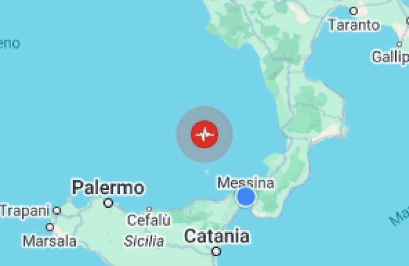 Forte scossa di terremoto nel messinese, magnitudo tra 4.8 e 5.3