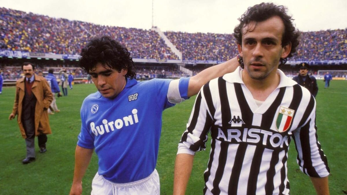 Diego Armando Maradona e Michel Platini