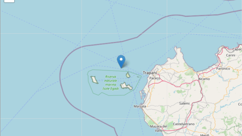 Terremoto di magnitudo 4.0 a largo delle Egadi