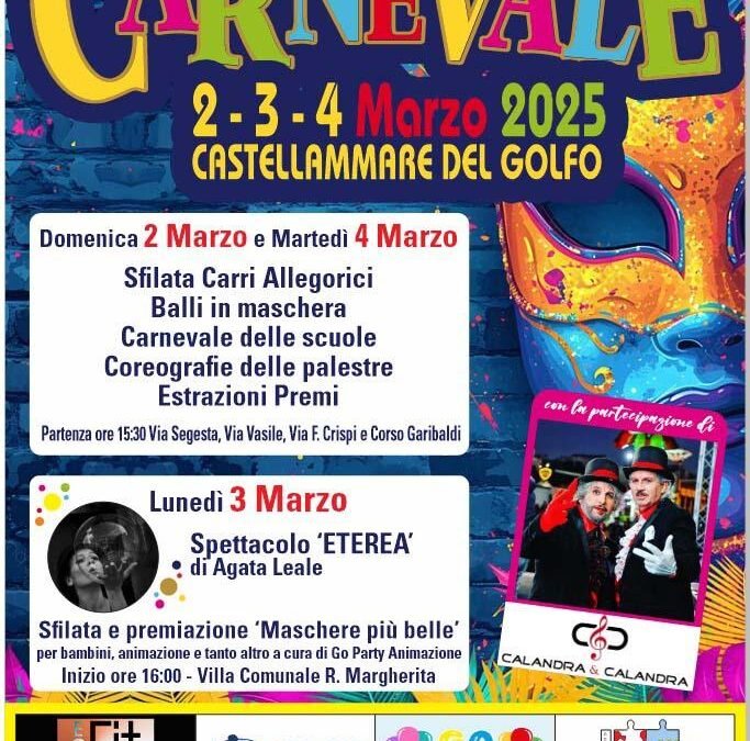 Locandina carnevale 2025 castellammare del golfo