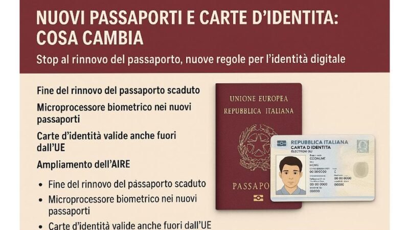 Nuovi passaporti e carte d’identità: cosa cambia