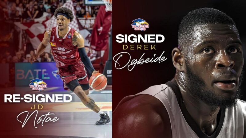 JD Notae resta a Trapani: rinnovo fino al 2027. E arriva anche Derek Ogbeide