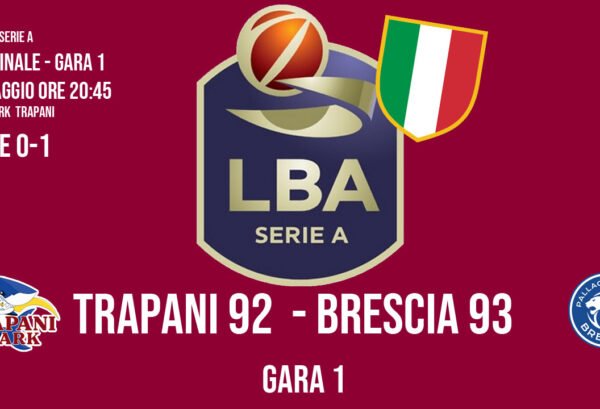 "Risultato Gara 1 semifinale playoff Serie A basket: Trapani Shark 92 - Brescia 93, 30 maggio 2025, PalaShark Trapani"