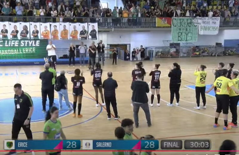 Erice e Salerno non si fanno male: 28-28 in Gara 1, lo scudetto si decide a Salerno
