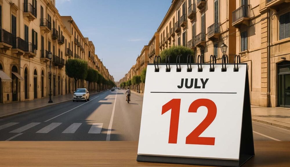 Calendario 12 luglio su Via Fardella a Trapani
