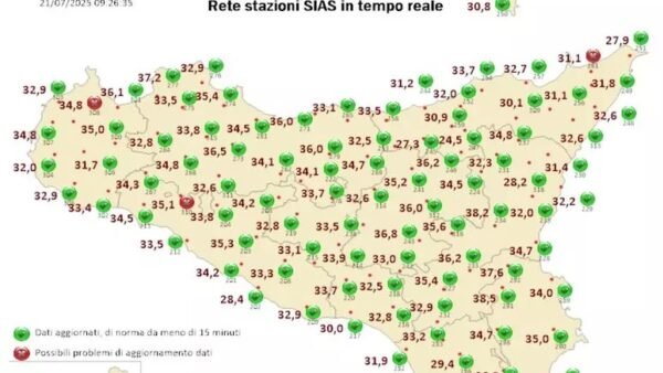 In Sicilia termometro sopra i 35 gradi con punte di 38