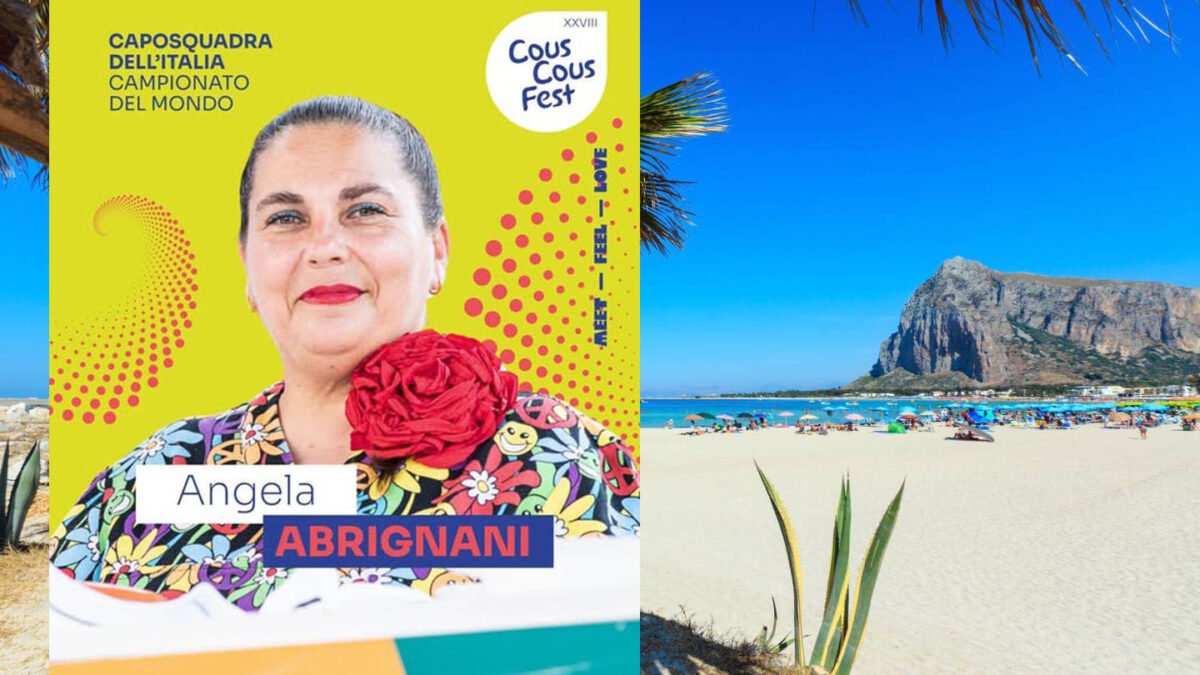 angela abrignani con sfondo spiaggia