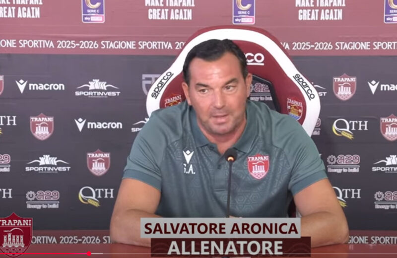 Salvatore Aronica in conferenza stampa precampionato Trapani 2025