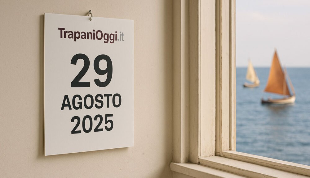 Calendario 29 agosto 2025 TrapaniOggi con vista mare e barche a vela
