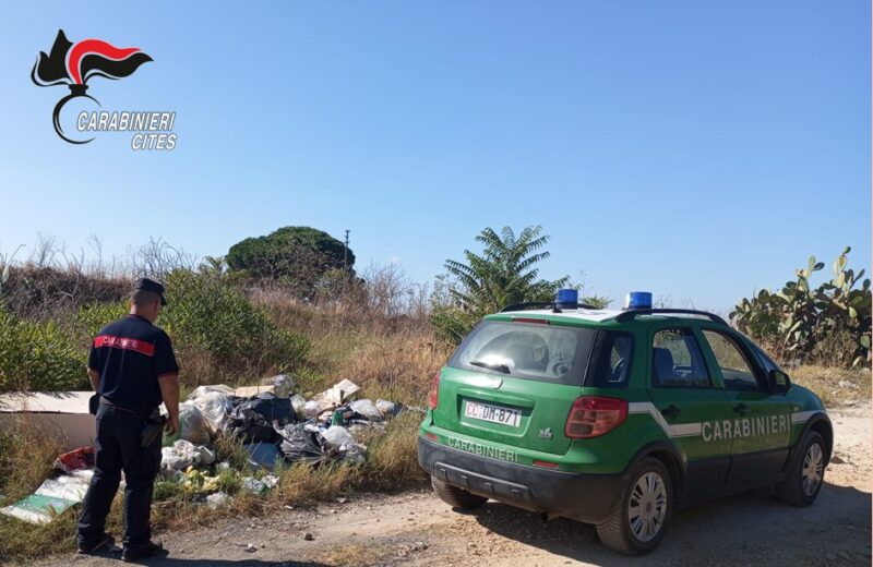 I carabinieri del Cites scoprono a Marsala discarica abusiva, due le persone denunciate