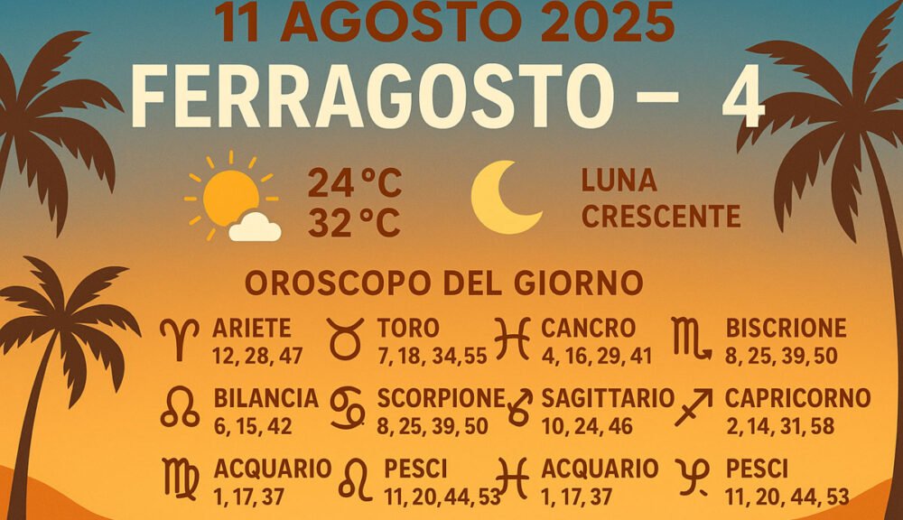 Ferragosto - 4 giorni al 15 agosto 2025, previsioni meteo e oroscopo del giorno