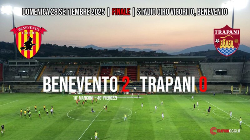 Trapani sconfitto a Benevento 2-0 in Serie C [Video]