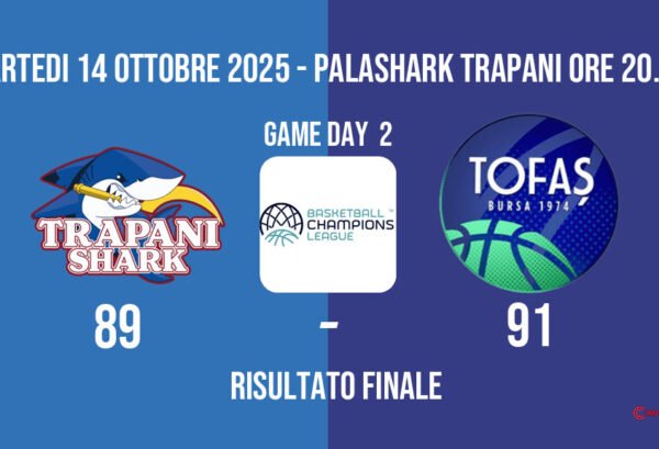 Trapani Shark vs Tofas Bursa 89-91 – Risultato finale Basketball Champions League 14 ottobre 2025