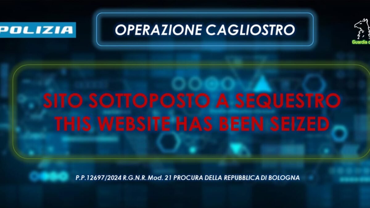 Operazione Cagliostro sito sotto sequestro 2