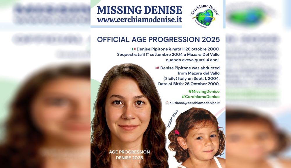 Nuovo "Age Progression" del volto di Denise Pipitone