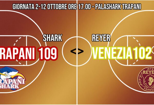 Trapani Shark batte Venezia 109-102 dopo overtime