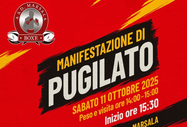 Manifestazione di pugilato ASD Marsala Boxe – evento sportivo 11 ottobre 2025