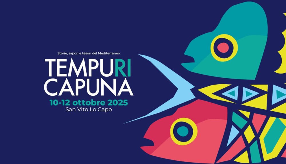 Locandina Tempuricapuna 2025 a San Vito Lo Capo, evento dedicato al pesce capone e ai sapori mediterranei