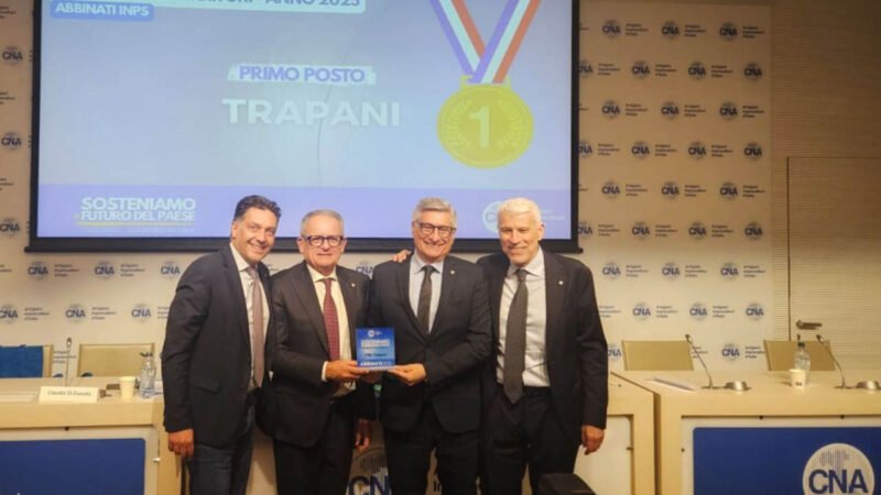 Risultato storico per CNA Trapani: prima in Italia per associati, la premiazione a Roma
