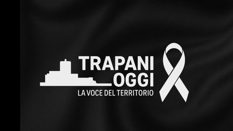Logo Trapani Oggi con fiocco nero in segno di lutto