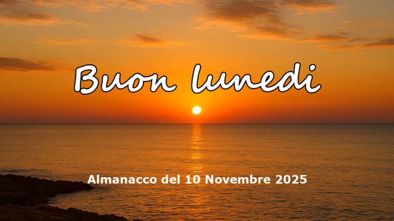 Alba naturale sul mare Mediterraneo, vista da Trapani, per l’Almanacco del giorno 10 novembre 2025