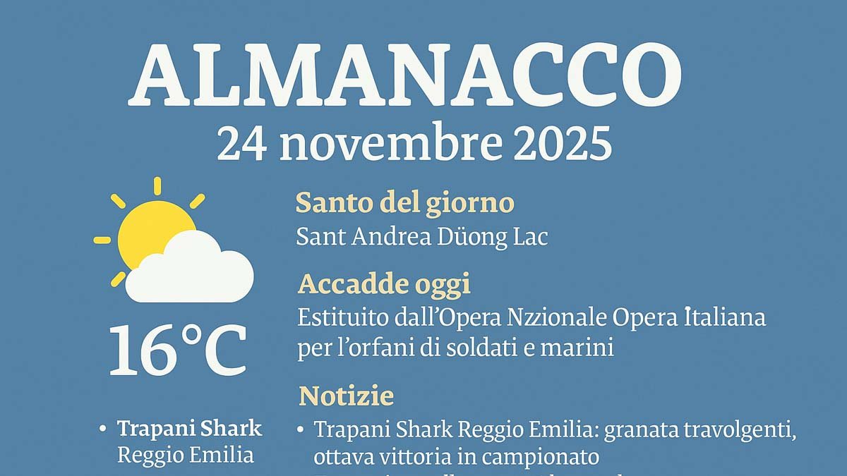 almanacco trapani 24 novembre 2025